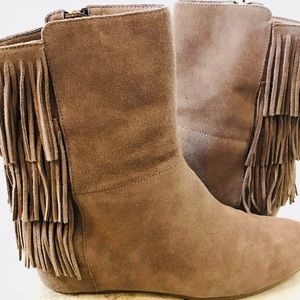 (2/$20) Boho Isola Fringe Wedge Bootie